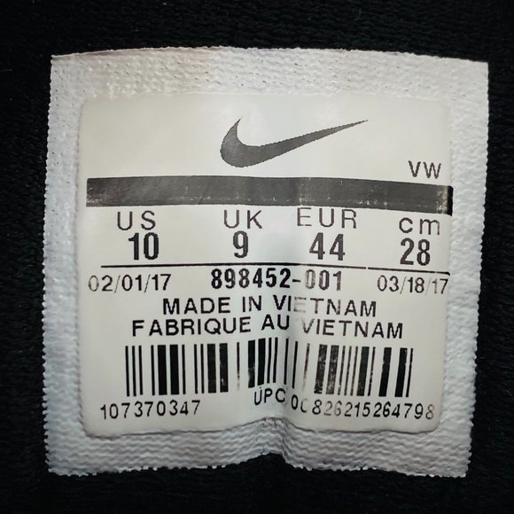 Nike Mens Air Precision NBK ‘Black Gray’ Basketball Shoes 898452-001 Size 10 - Picture 10 of 10